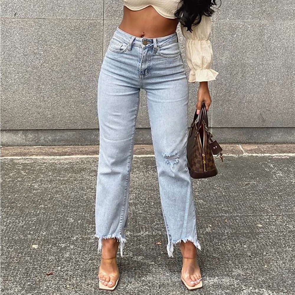 Ankle Jeans - Light Blue Wash